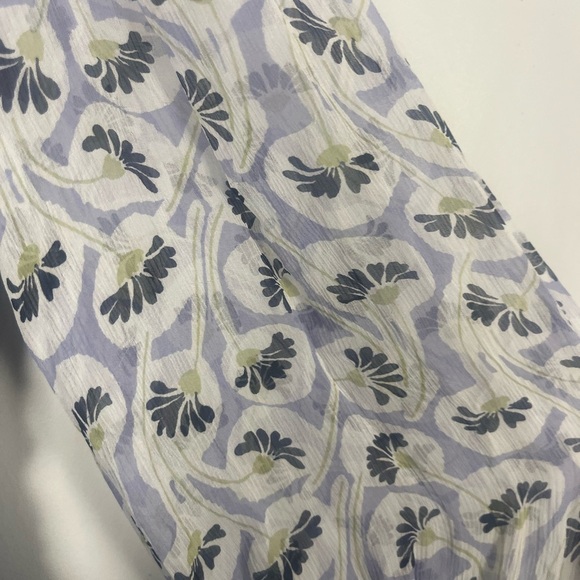 Rebecca Taylor Floral Silk Blouse Chiffon Peplum Bell Sleeve Size 2 Coquette - Picture 8 of 12